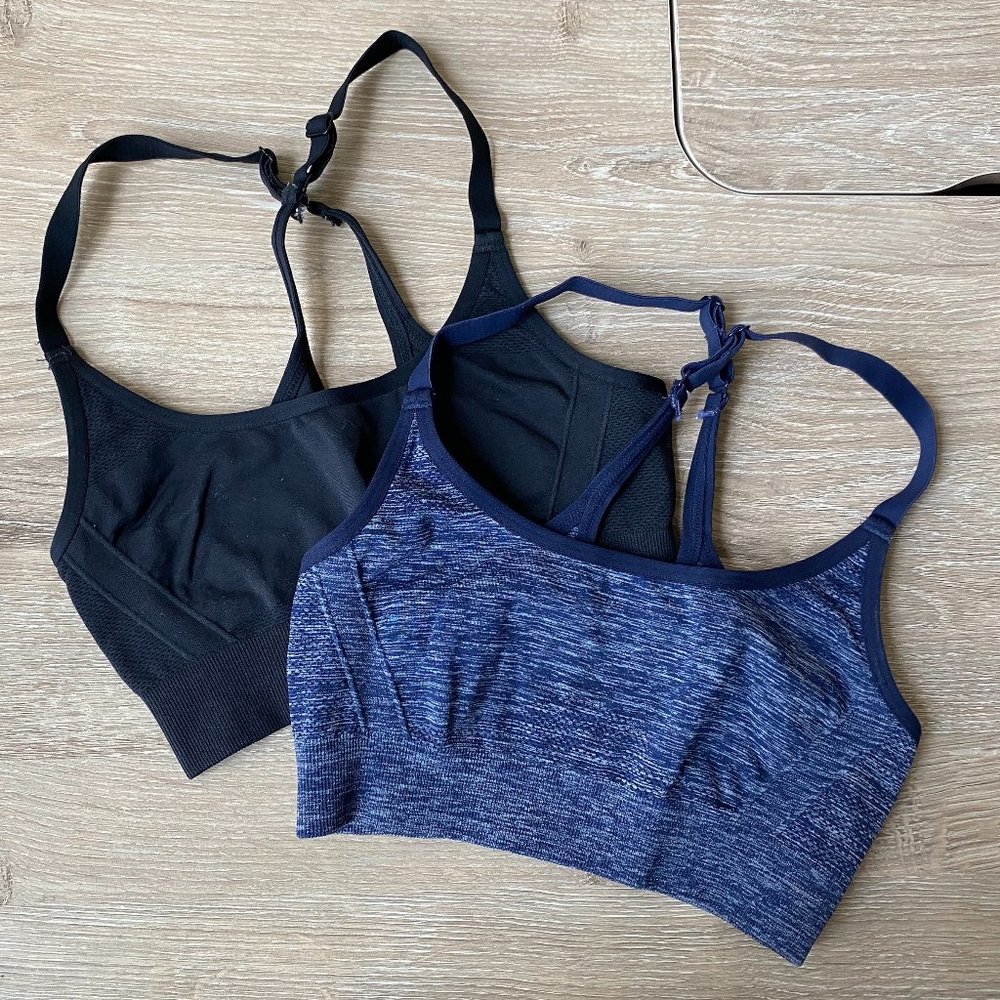 Under Armour Sports Bras Set of 2 Blue Black XS - Picture 10 of 12